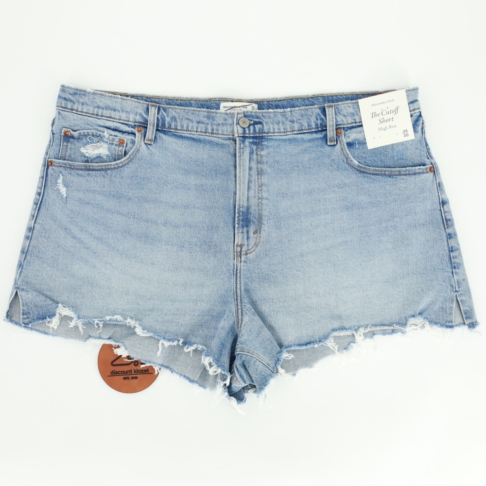 Abercrombie & Fitch The Cutoff Short High Rise Light‎ Wash Denim Shorts Size 20